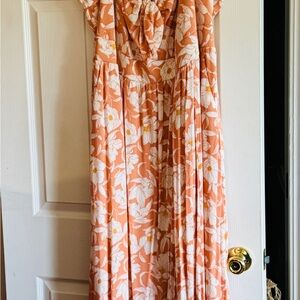 Torrid Orange Floral Maxi Dress. NWOT